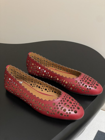 UA Alaïa Laser-cut Leather Ballet Flats(Customized Size 7-10 days production time)