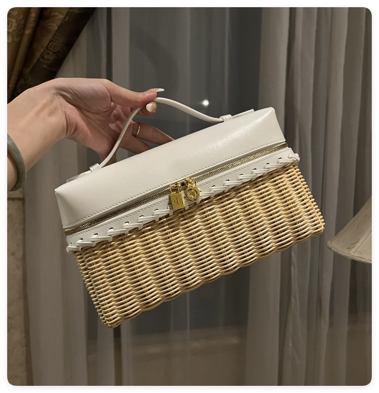 L**o p*ana extra pocket l27 wicker bag 27 x 10 x 16cm