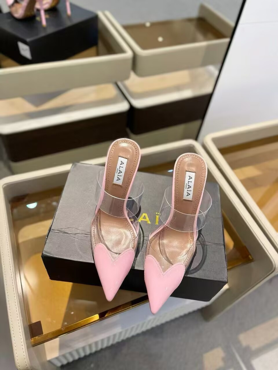 UA ALAÏA Le Coeur Mule Heart-Toe Slingback Pump 10.5cm Heel