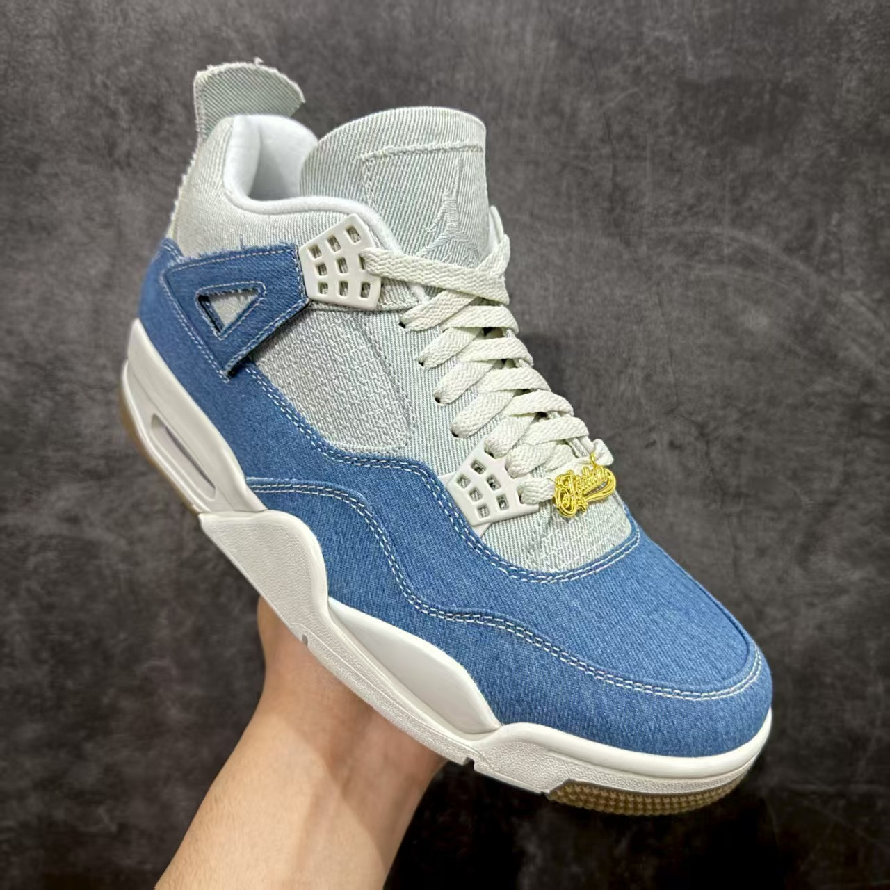 UA Jordan 4 Retro TEX Denim Worn Blue