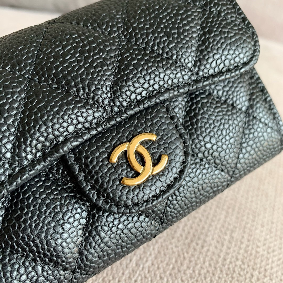 Ch*el cf classic flap coin purse card holder