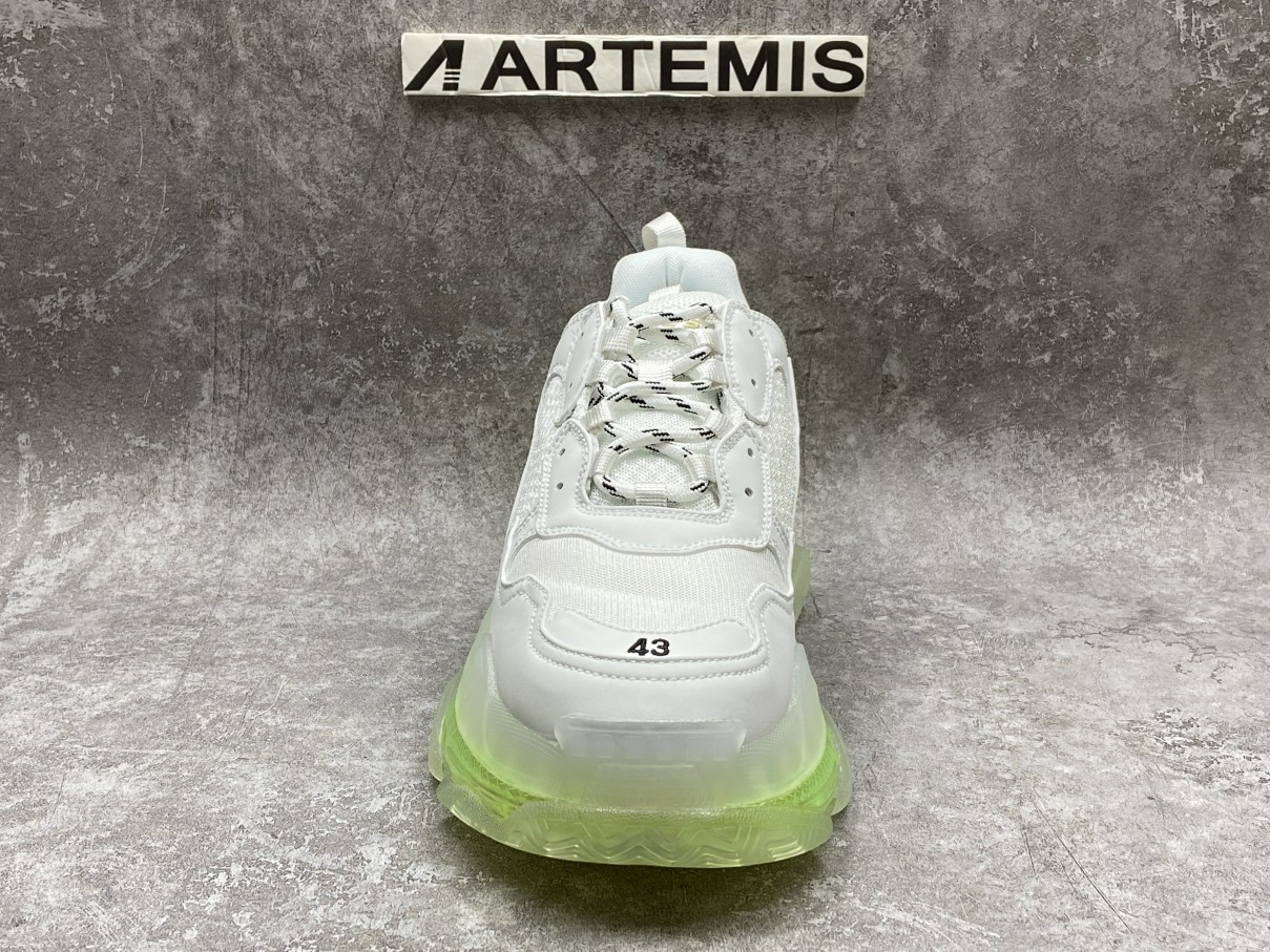 Balenciga Triple S White Green Clear Sole