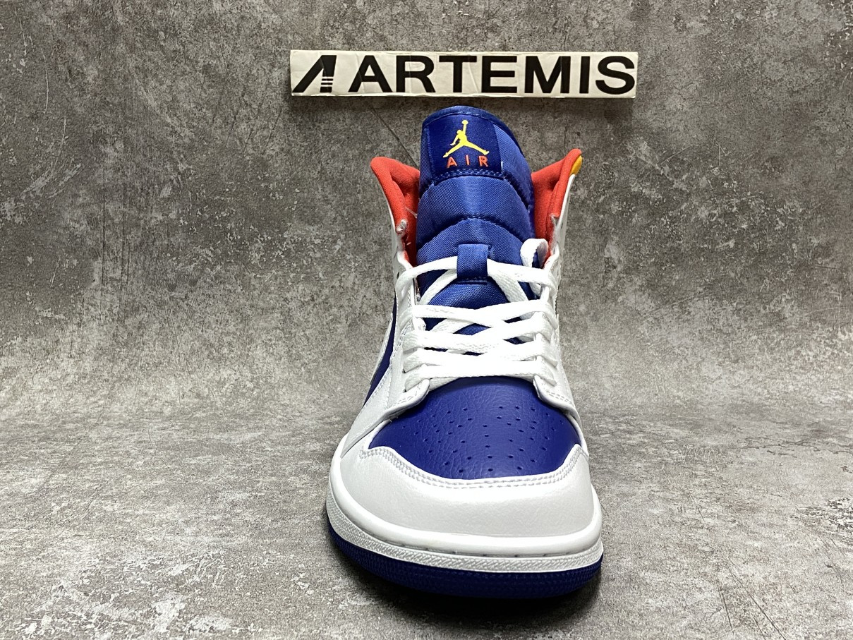 Air Jordan 1 Mid Royal Blue Laser Orange