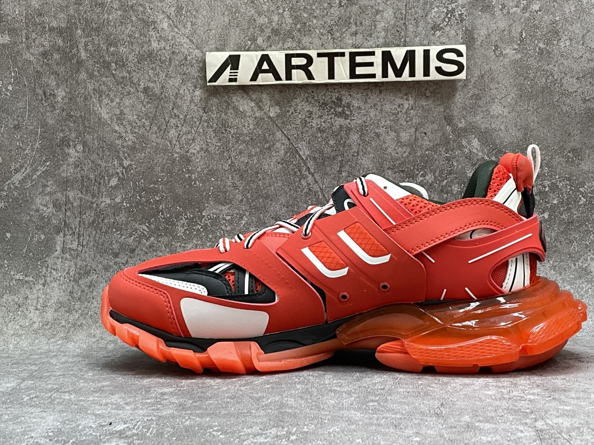 Balenciga Track Clear Sole Red