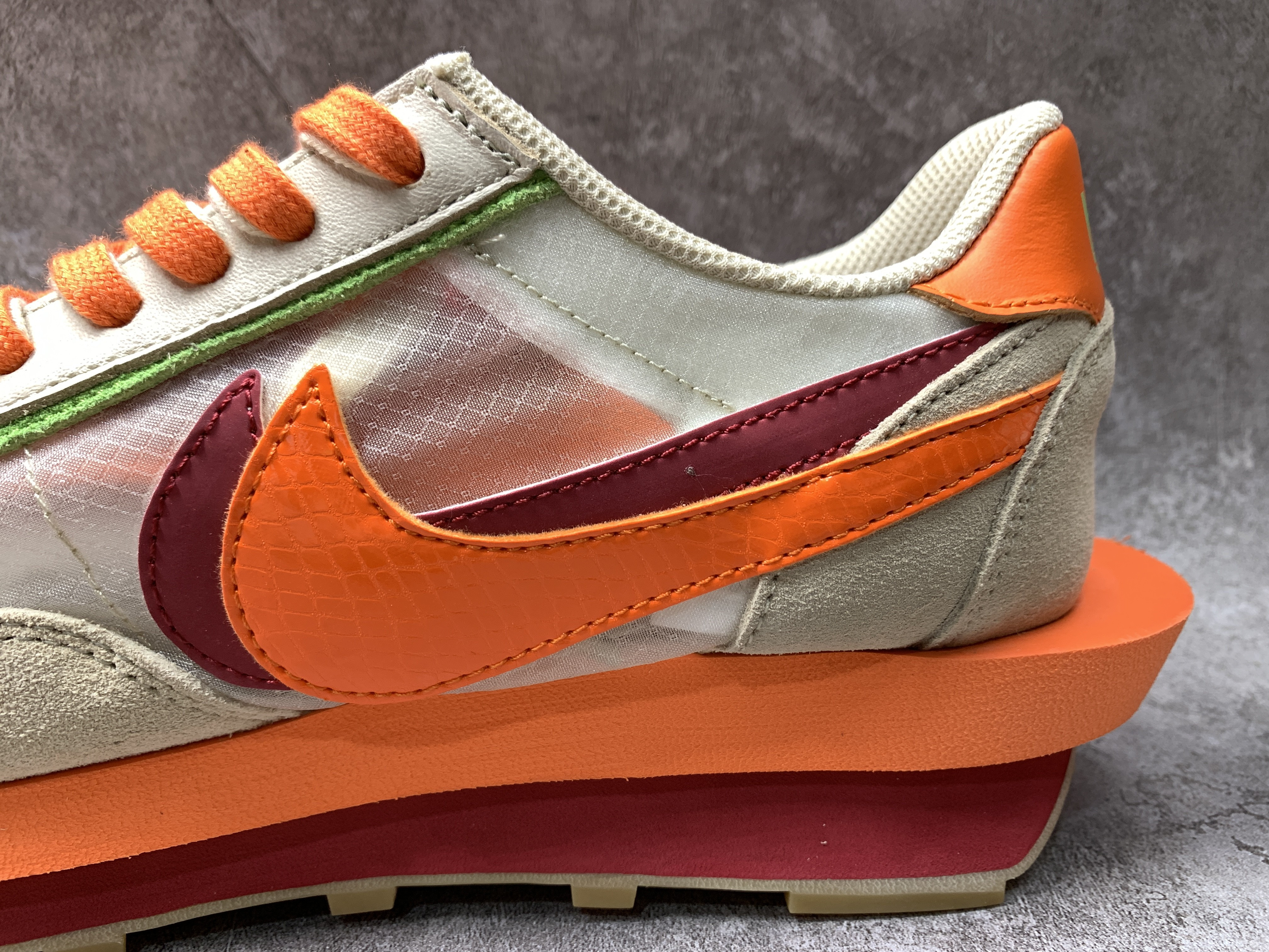 Nike LDWaffle CLOT sacai Net Orange Blaze