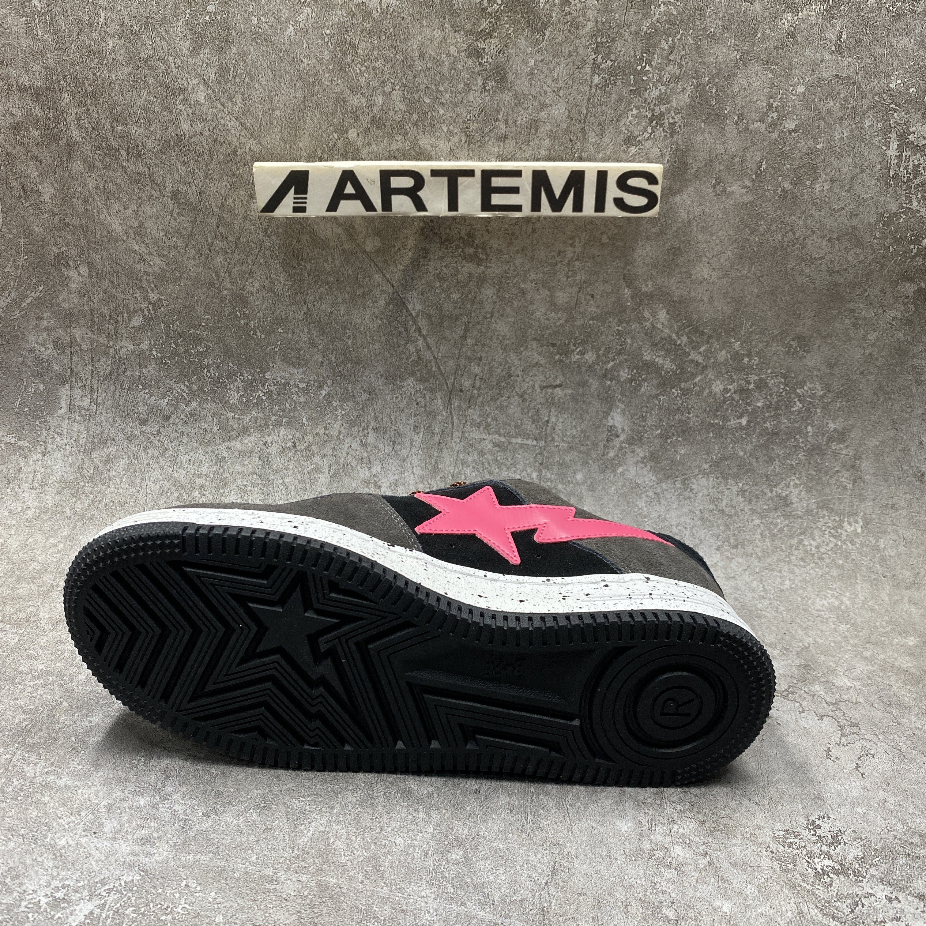 BP Sta Black Grey Pink Suede