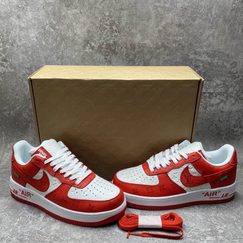 1V x Air Force 1 Low By Virgil Abloh White Red