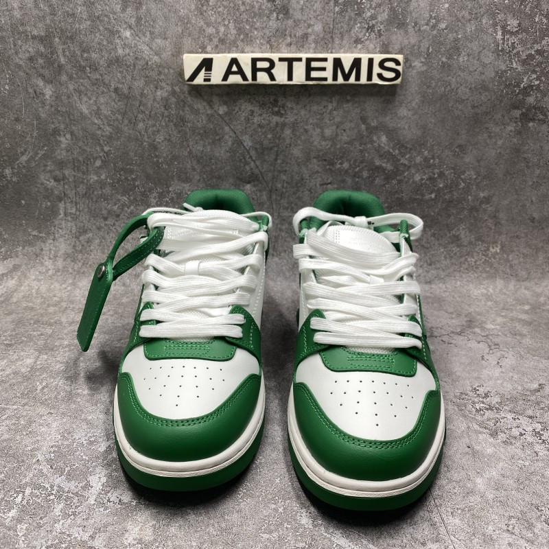 OFF-WHITE Out of Office Low Top Green White