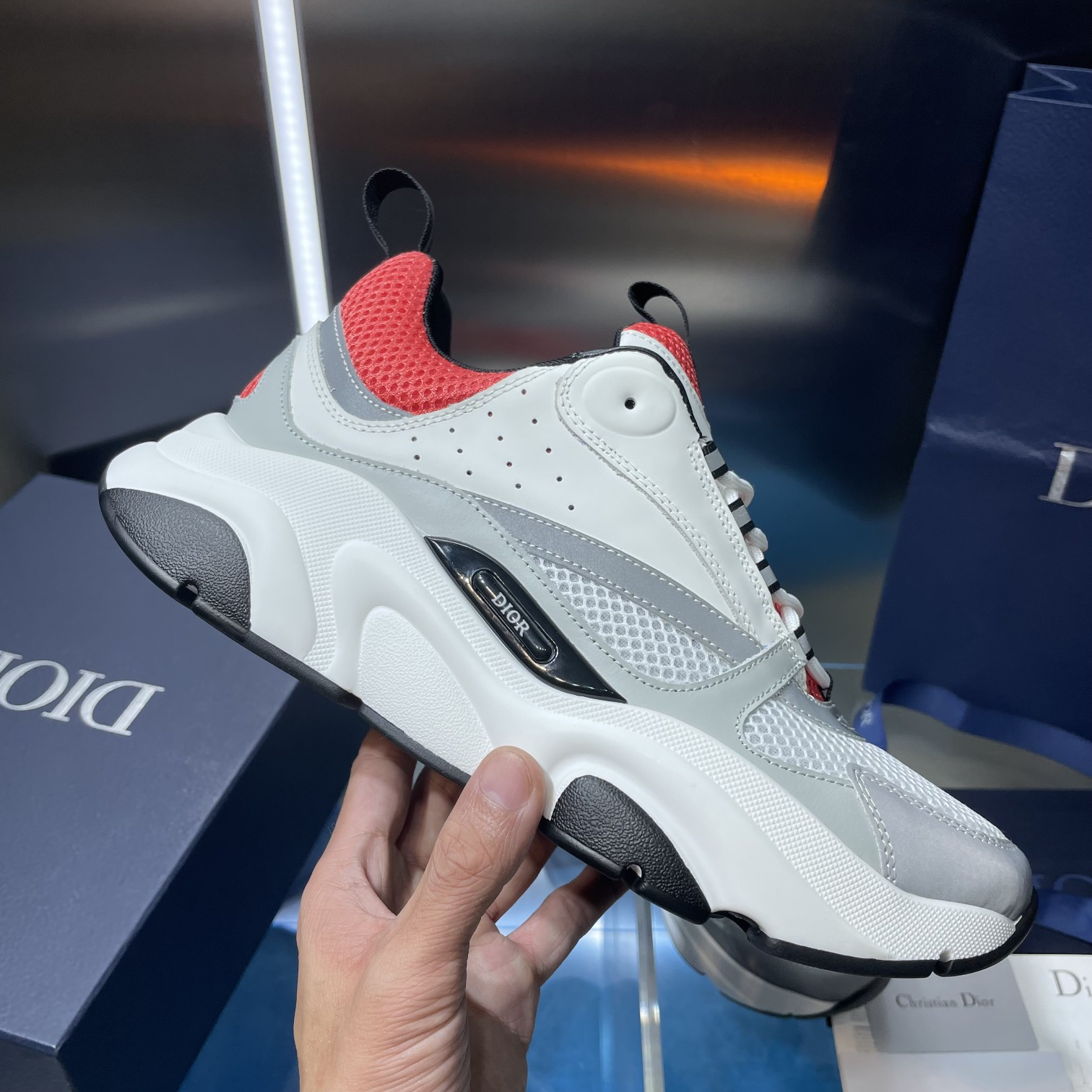 ua D*or b22 white and red sneaker