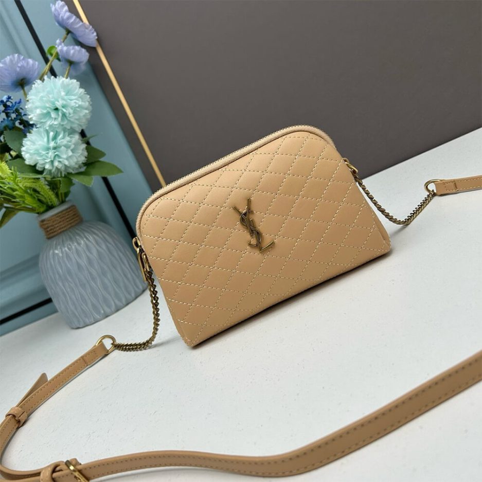 YSL Gaby zipped pouch in quilted lambskin