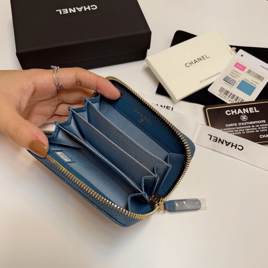 Ch*el classic zipper coin wallet