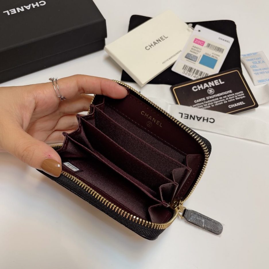 Ch*el classic zipper coin wallet